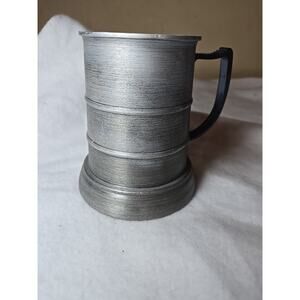 Vintage Pewter Tankard Beer Mug with Glass Bottom